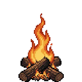 Campfire flames